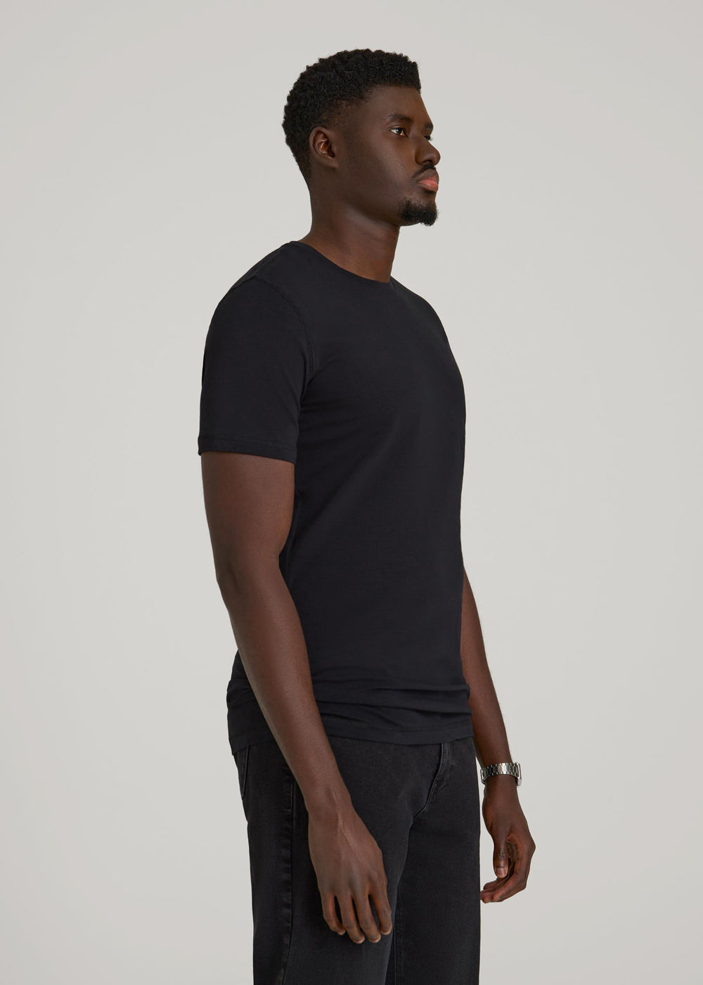 American Tall Outlet | The Essential Slim Fit Crewneck Tee for Tall Men in Black