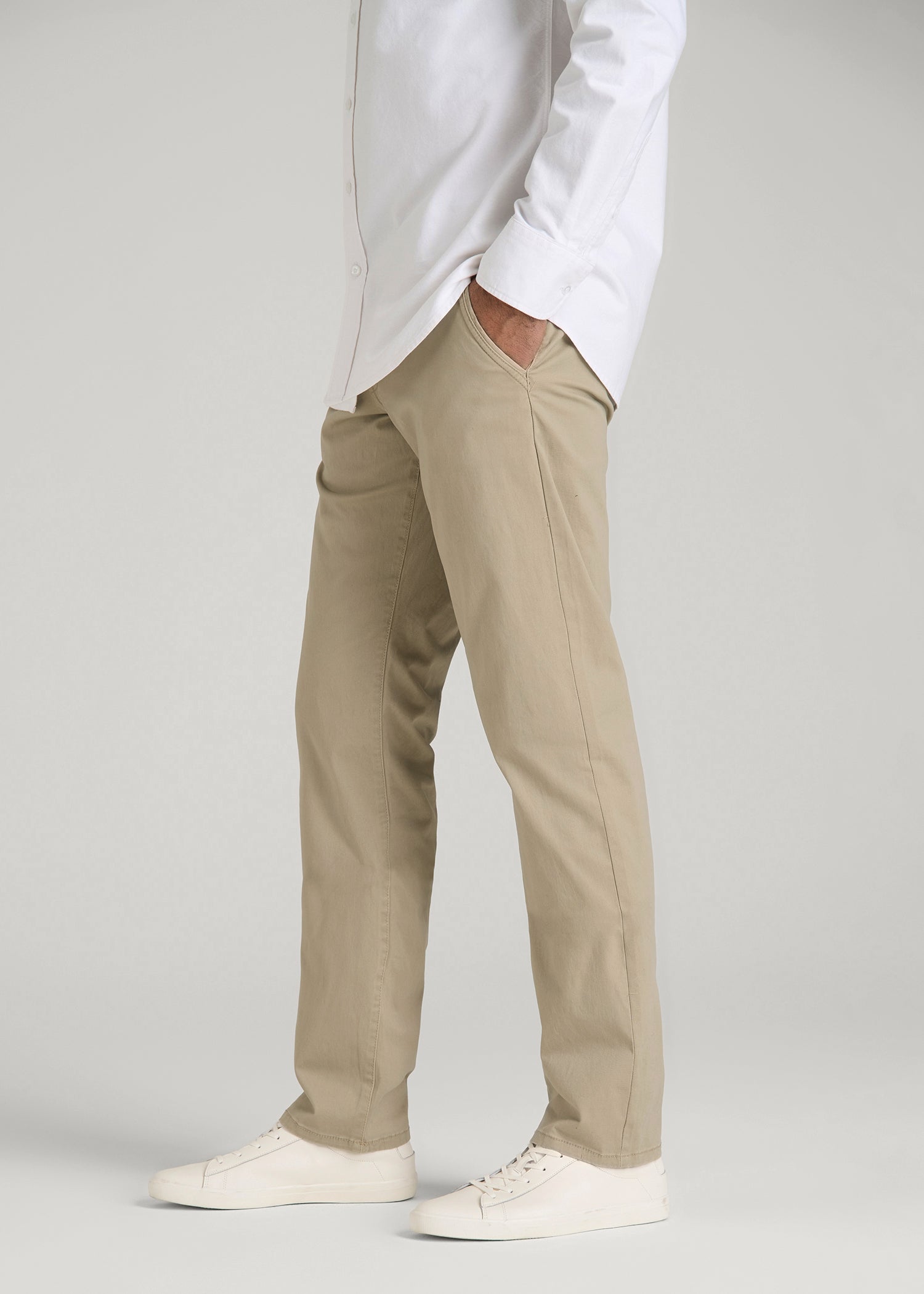 American Tall Online | Carman TAPERED Chinos for Tall Men in Desert Khaki