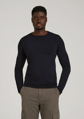 American Tall Sale | The Essential Slim Fit Long Sleeve Tee for Tall Men in Black