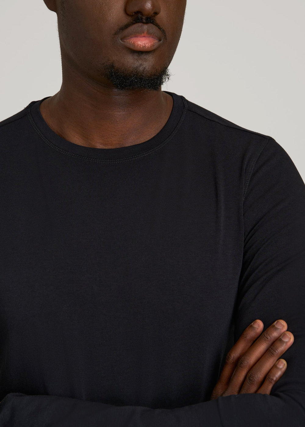 American Tall Sale | The Essential Slim Fit Long Sleeve Tee for Tall Men in Black