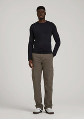 American Tall Sale | The Essential Slim Fit Long Sleeve Tee for Tall Men in Black