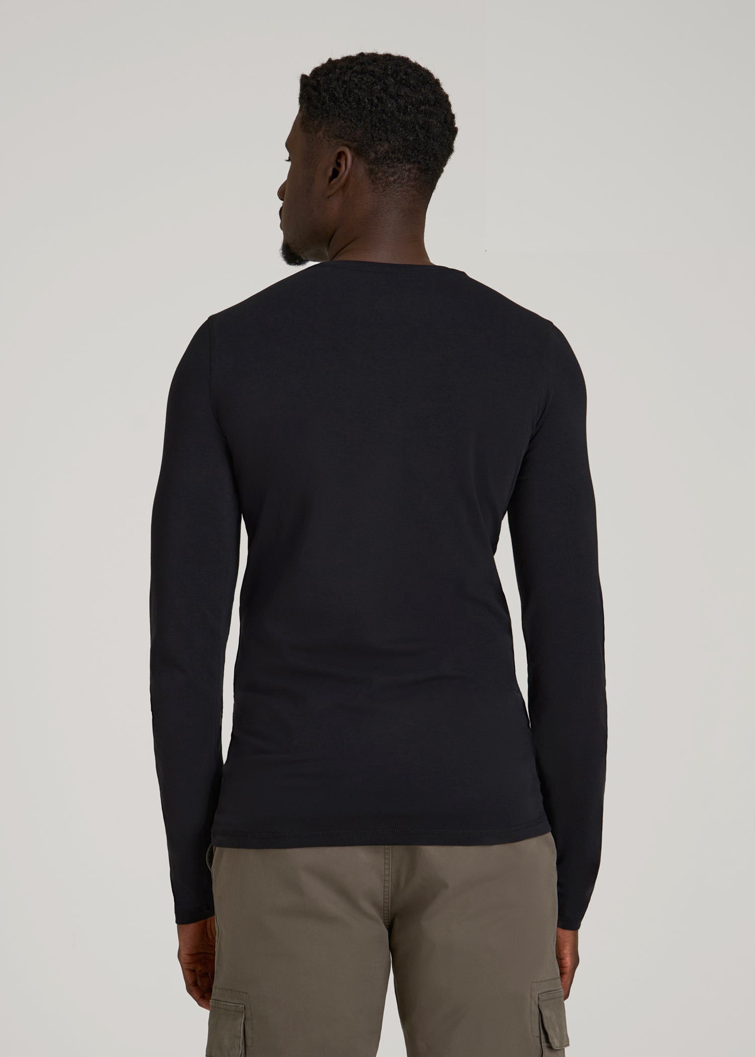 American Tall Sale | The Essential Slim Fit Long Sleeve Tee for Tall Men in Black