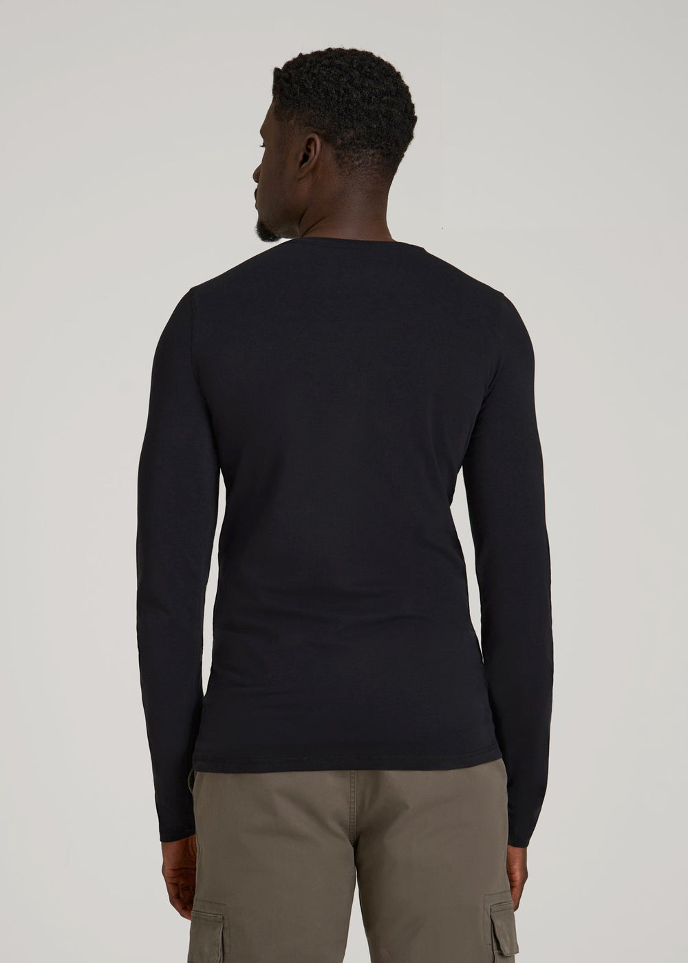 American Tall Sale | The Essential Slim Fit Long Sleeve Tee for Tall Men in Black