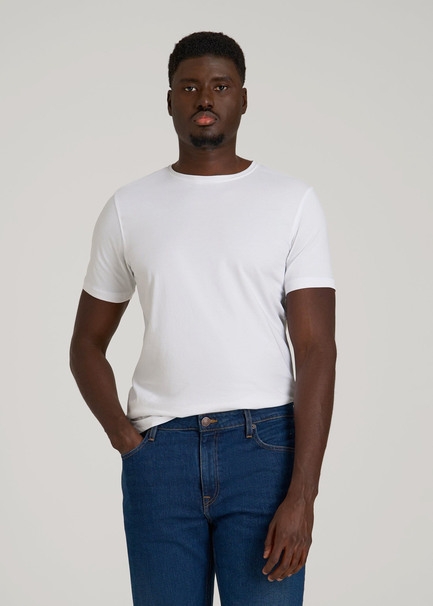 American Tall Outlet | The Essential Slim Fit Crewneck Tee for Tall Men in White