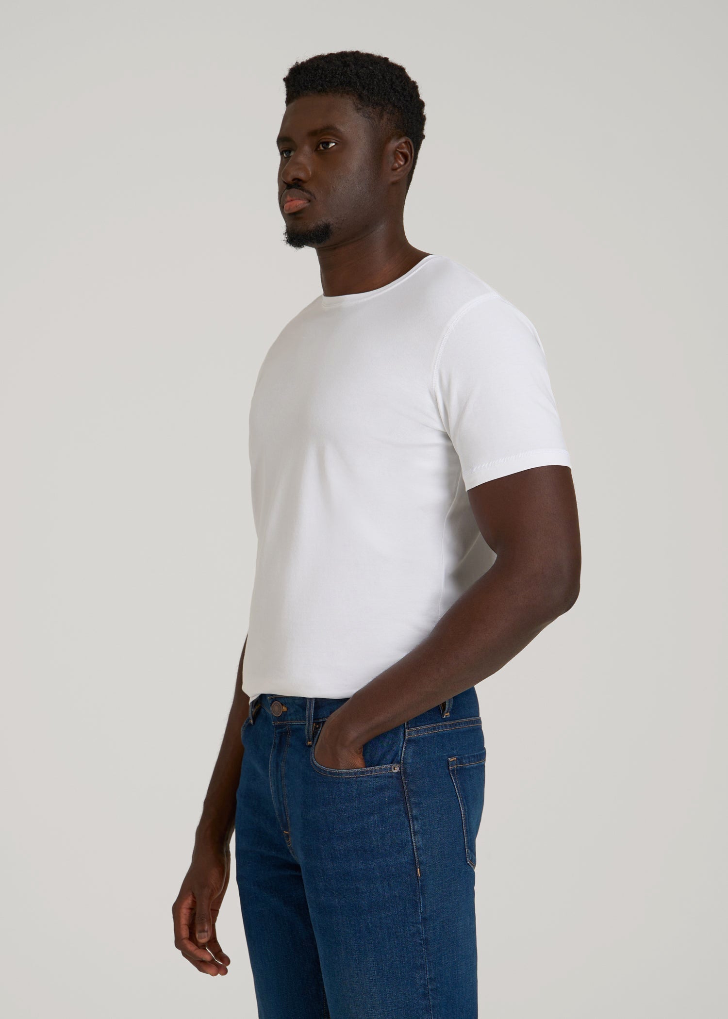 American Tall Outlet | The Essential Slim Fit Crewneck Tee for Tall Men in White