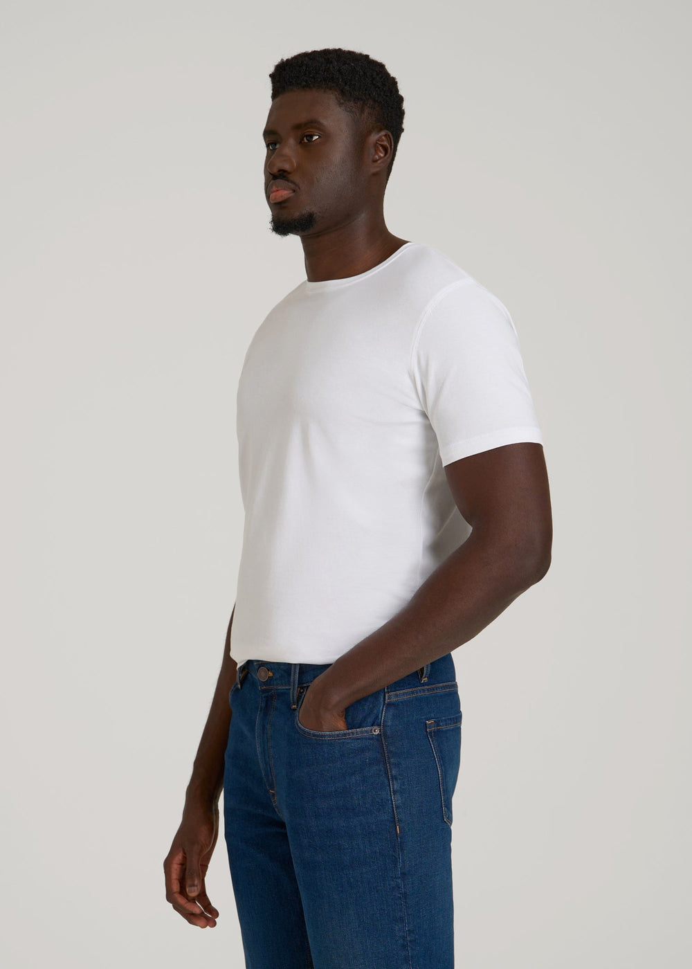 American Tall Outlet | The Essential Slim Fit Crewneck Tee for Tall Men in White