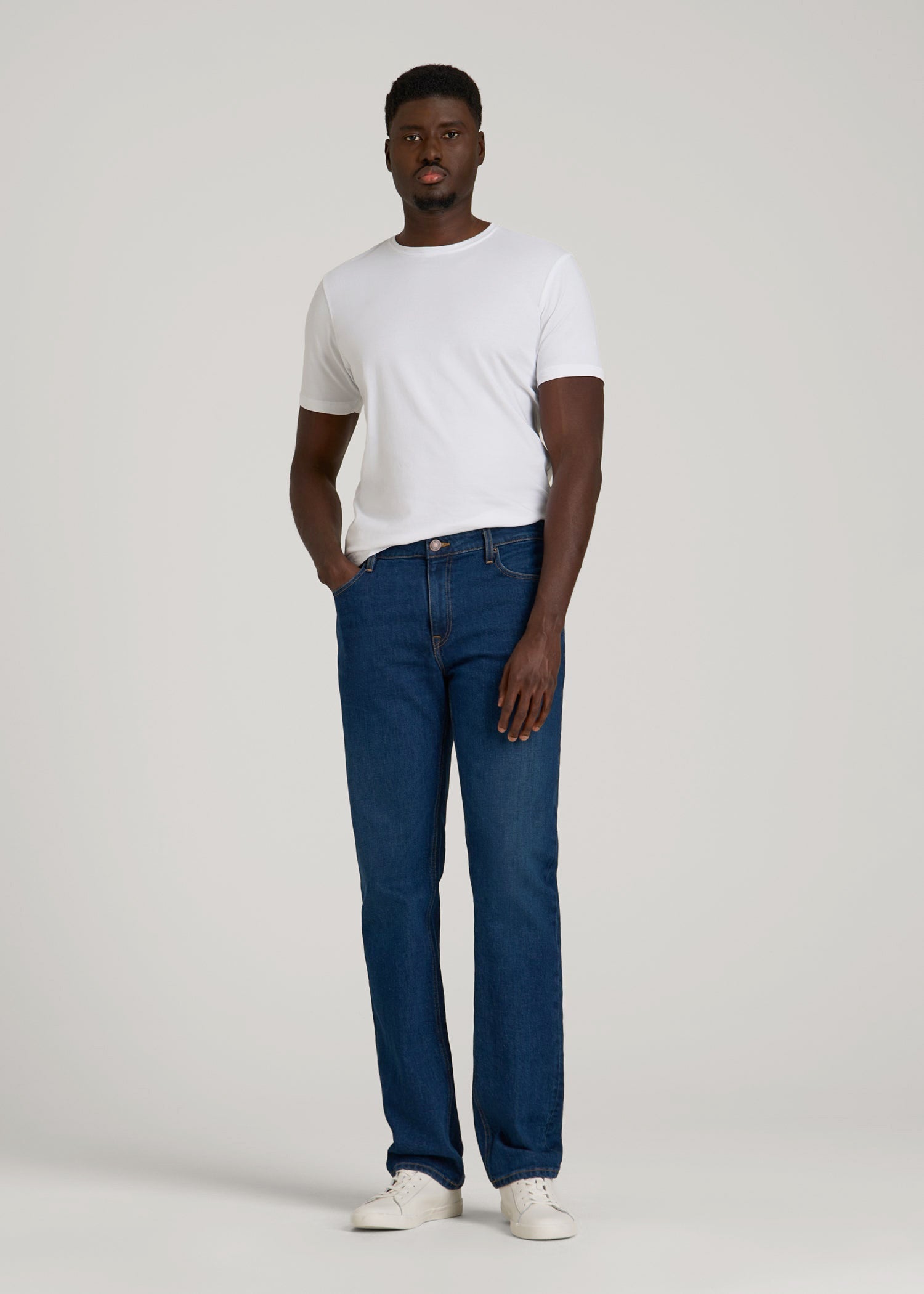 American Tall Outlet | The Essential Slim Fit Crewneck Tee for Tall Men in White