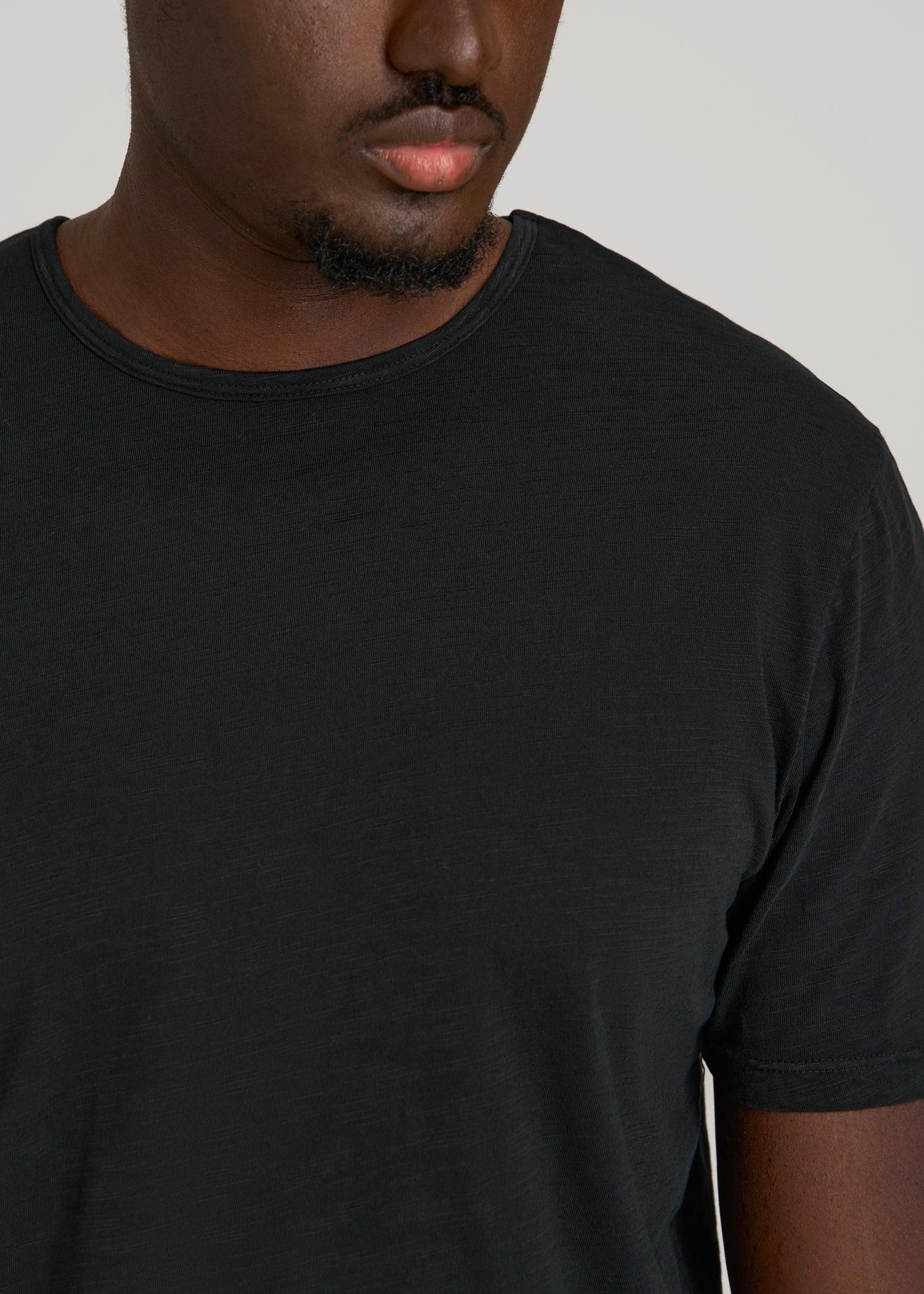 American Tall Discount | REGULAR-FIT Slub Tee for Tall Men in Black