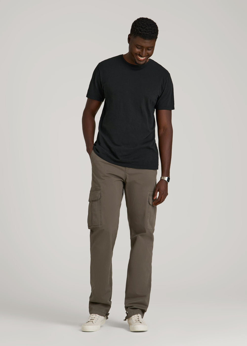American Tall Discount | REGULAR-FIT Slub Tee for Tall Men in Black