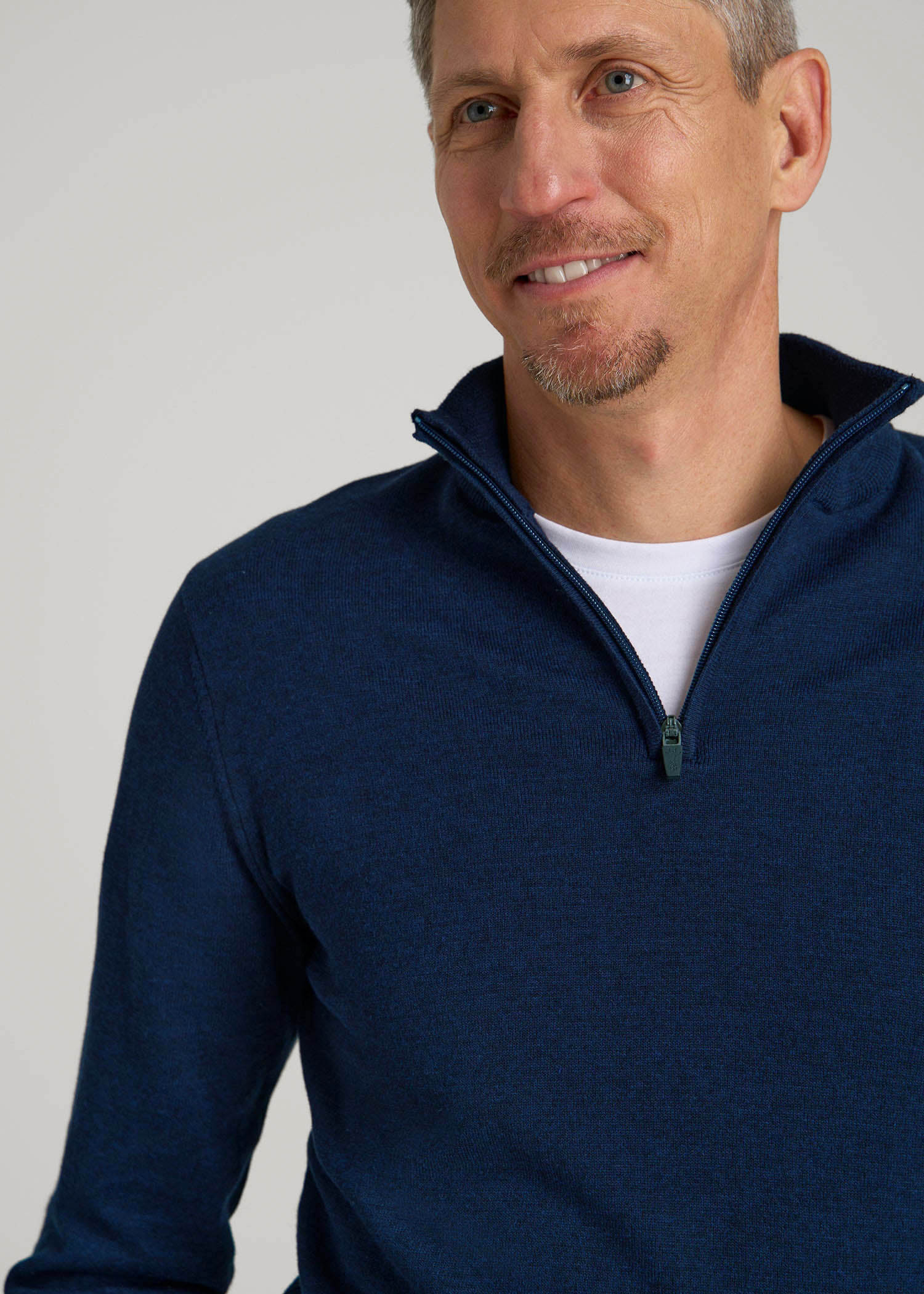 American Tall Online | Everyday Quarter-Zip Sweater for Tall Men in Patriot Blue