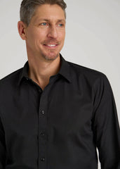 American Tall Sale | Oskar Easy Care Dress Shirt for Tall Men in Black