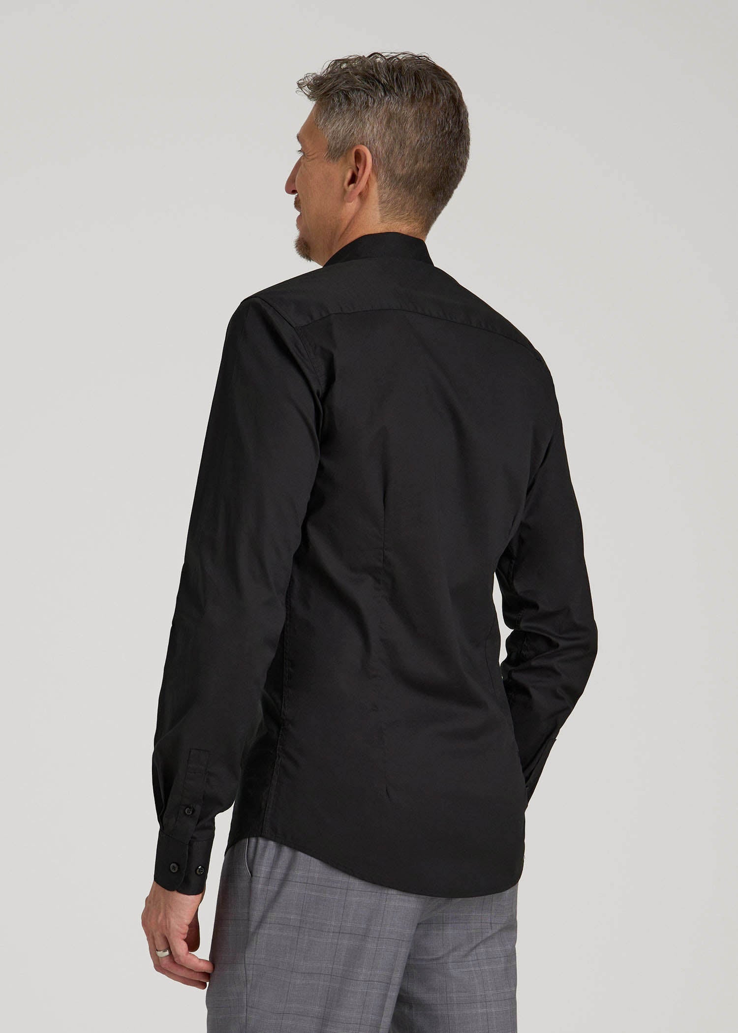 American Tall Sale | Oskar Easy Care Dress Shirt for Tall Men in Black
