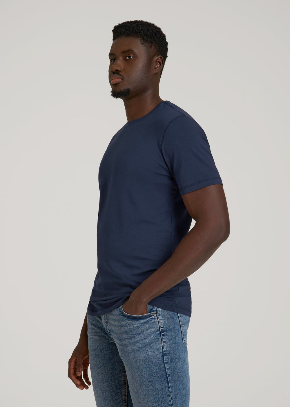 American Tall For Sale | The Essential Slim Fit Crewneck Tee for Tall Men in Navy