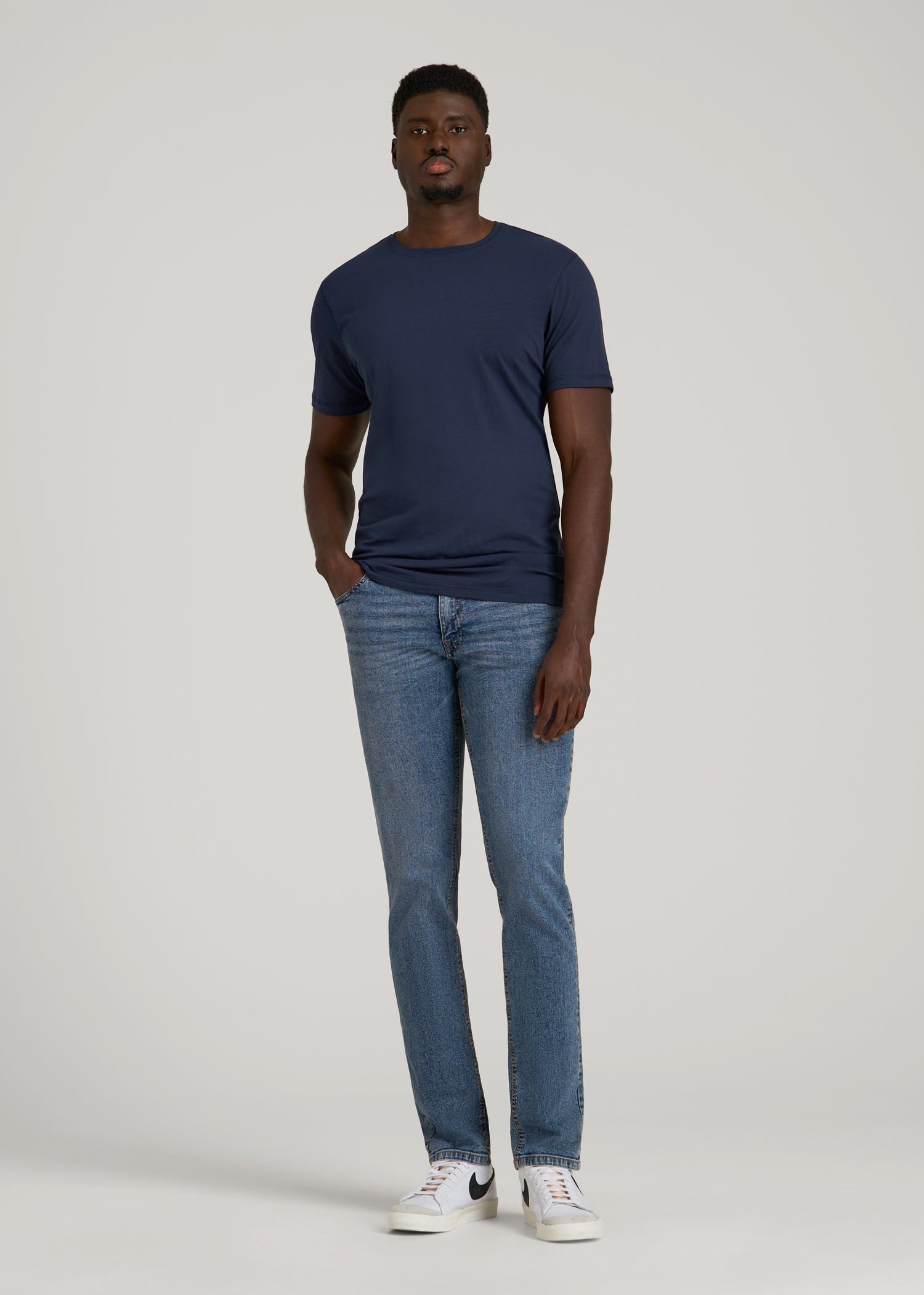 American Tall For Sale | The Essential Slim Fit Crewneck Tee for Tall Men in Navy
