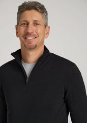 American Tall Online Shop | Everyday Quarter-Zip Sweater for Tall Men in Black