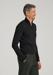 American Tall Online Shop | Everyday Quarter-Zip Sweater for Tall Men in Black