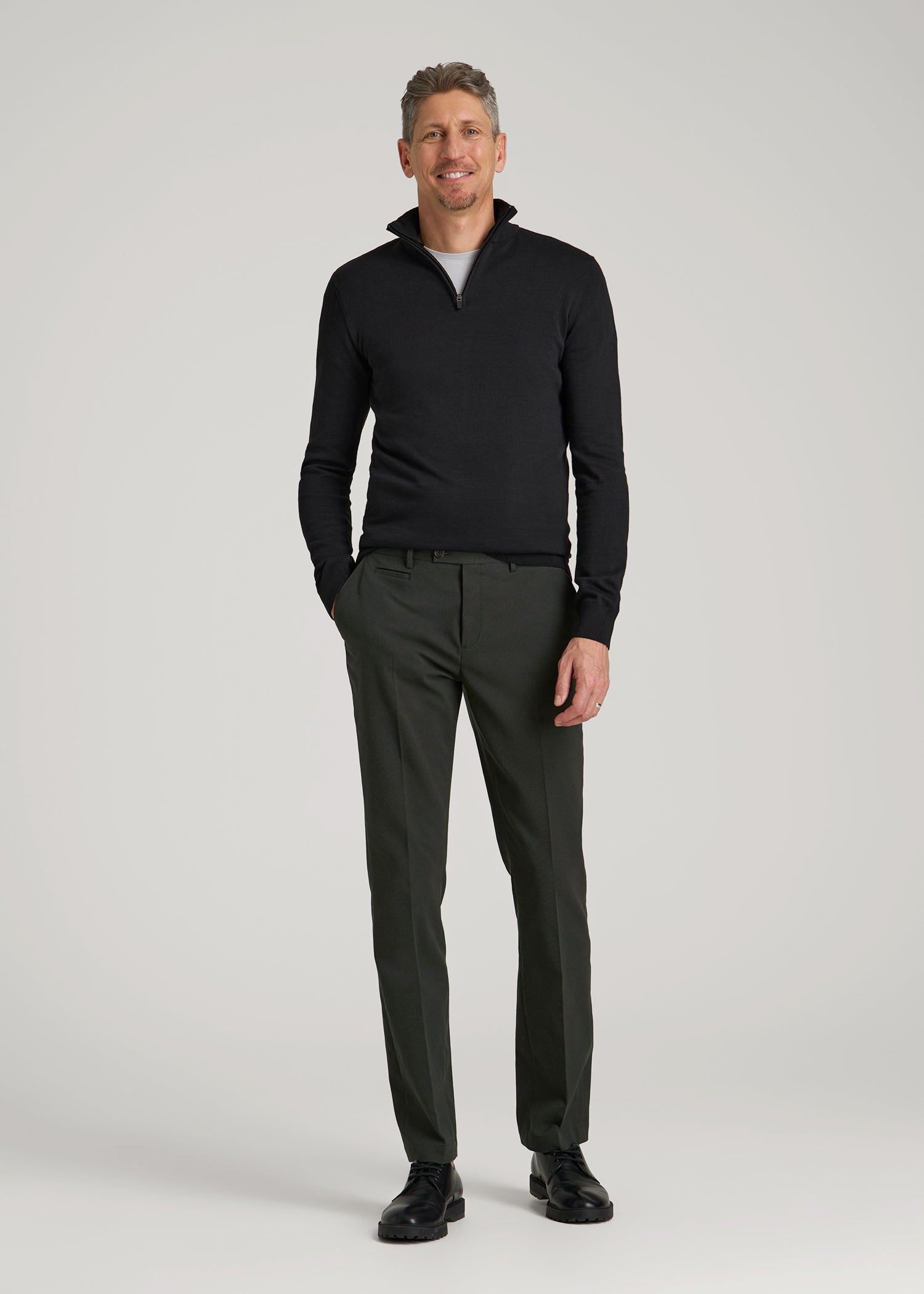 American Tall Online Shop | Everyday Quarter-Zip Sweater for Tall Men in Black