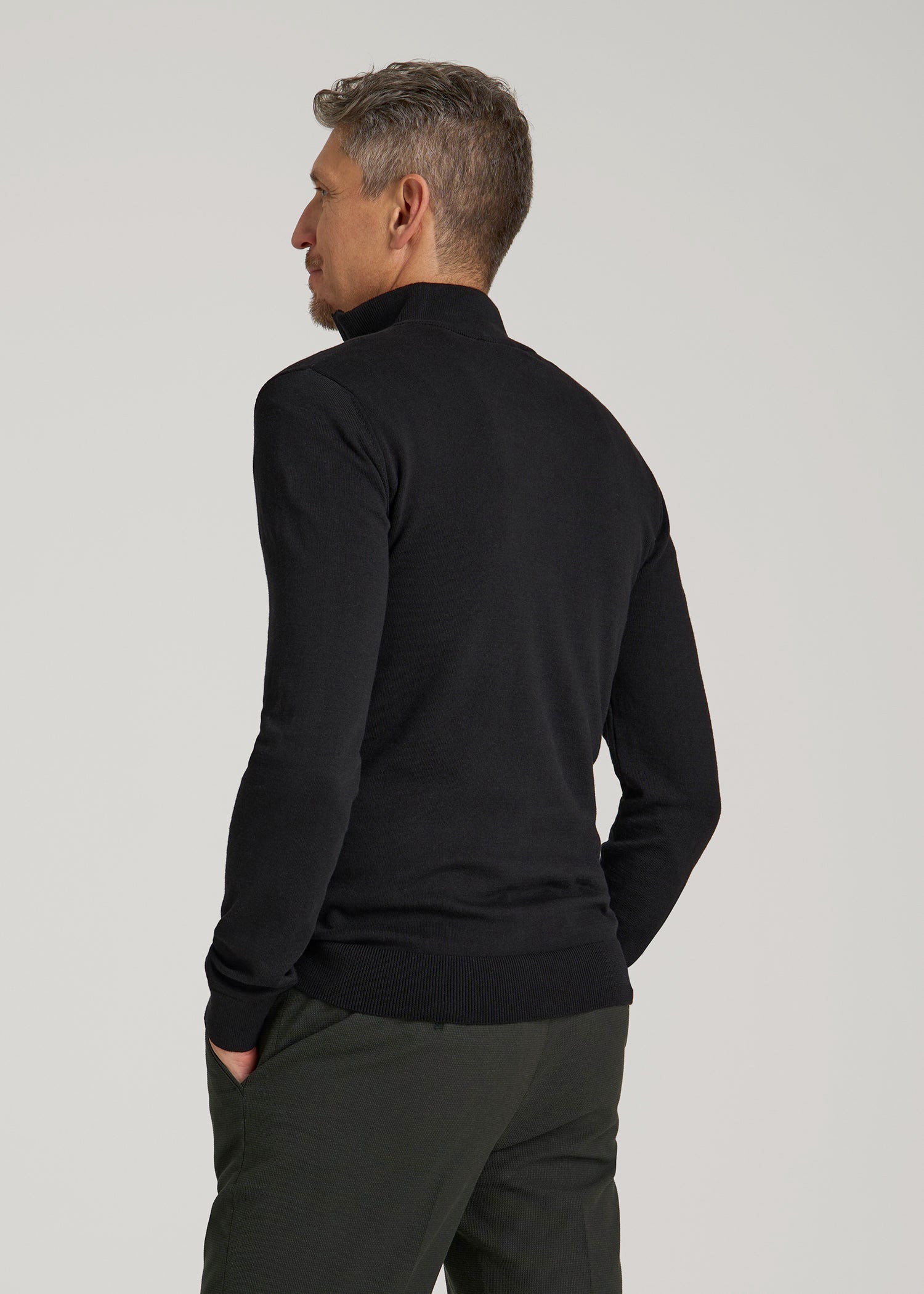 American Tall Online Shop | Everyday Quarter-Zip Sweater for Tall Men in Black