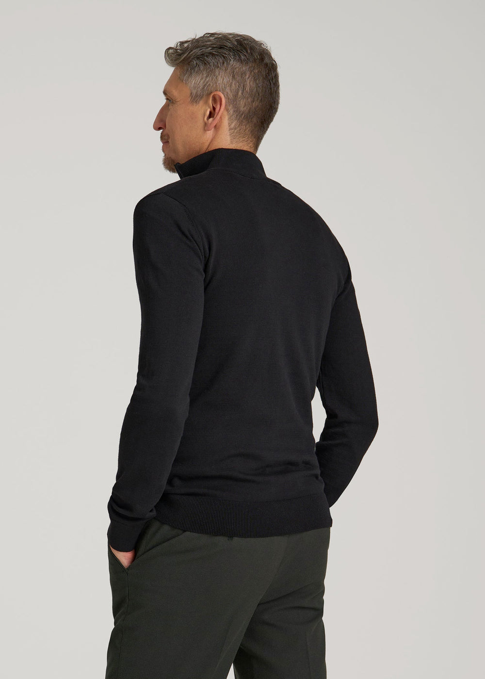 American Tall Online Shop | Everyday Quarter-Zip Sweater for Tall Men in Black