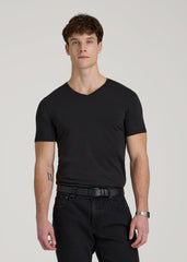 American Tall Discount | The Essential Slim Fit V-Neck Tee for Tall Men in Black