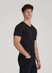 American Tall Discount | The Essential Slim Fit V-Neck Tee for Tall Men in Black