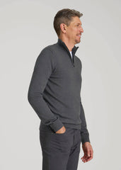 American Tall Online | Everyday Quarter-Zip Sweater for Tall Men in Charcoal Mix