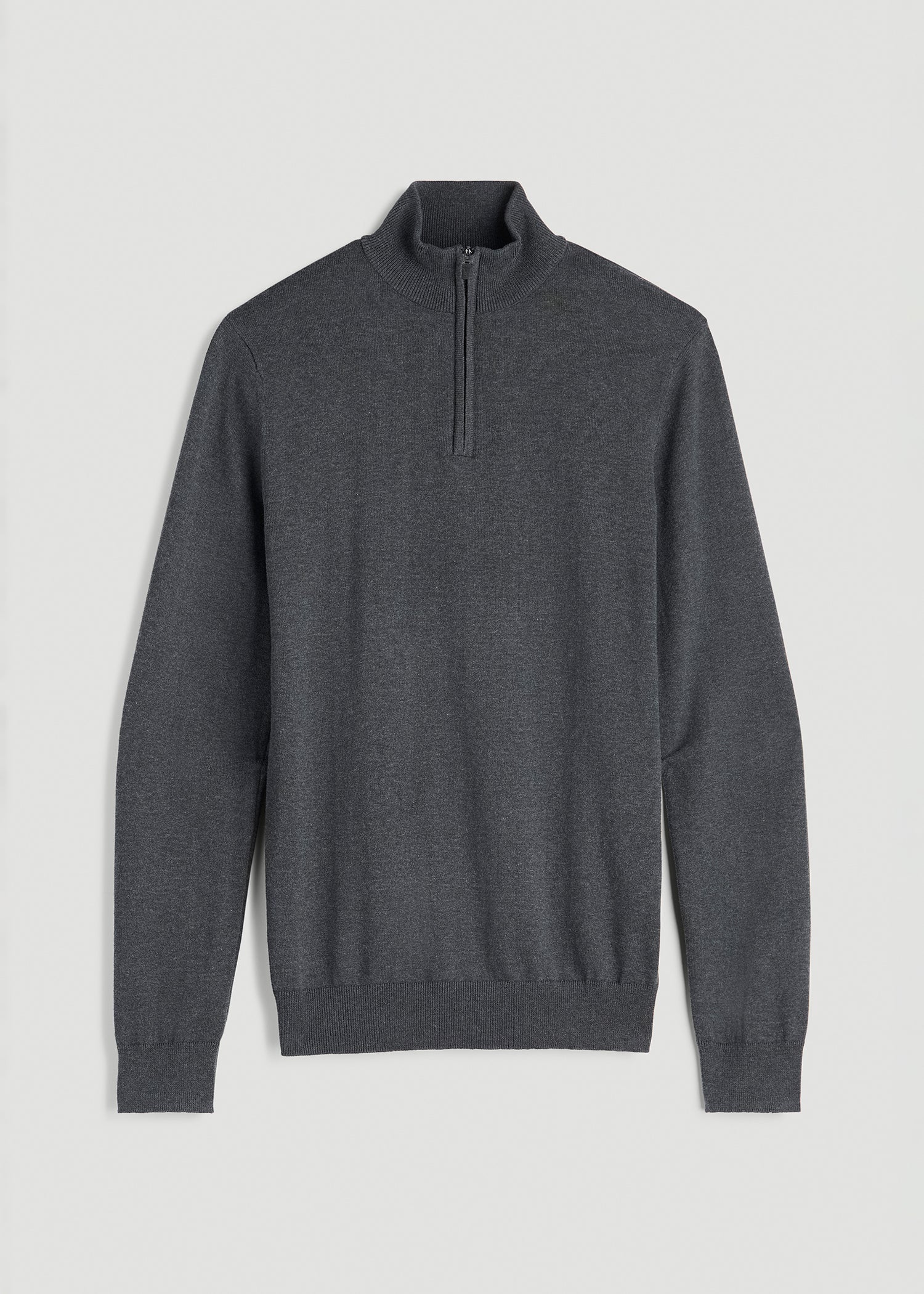 American Tall Online | Everyday Quarter-Zip Sweater for Tall Men in Charcoal Mix