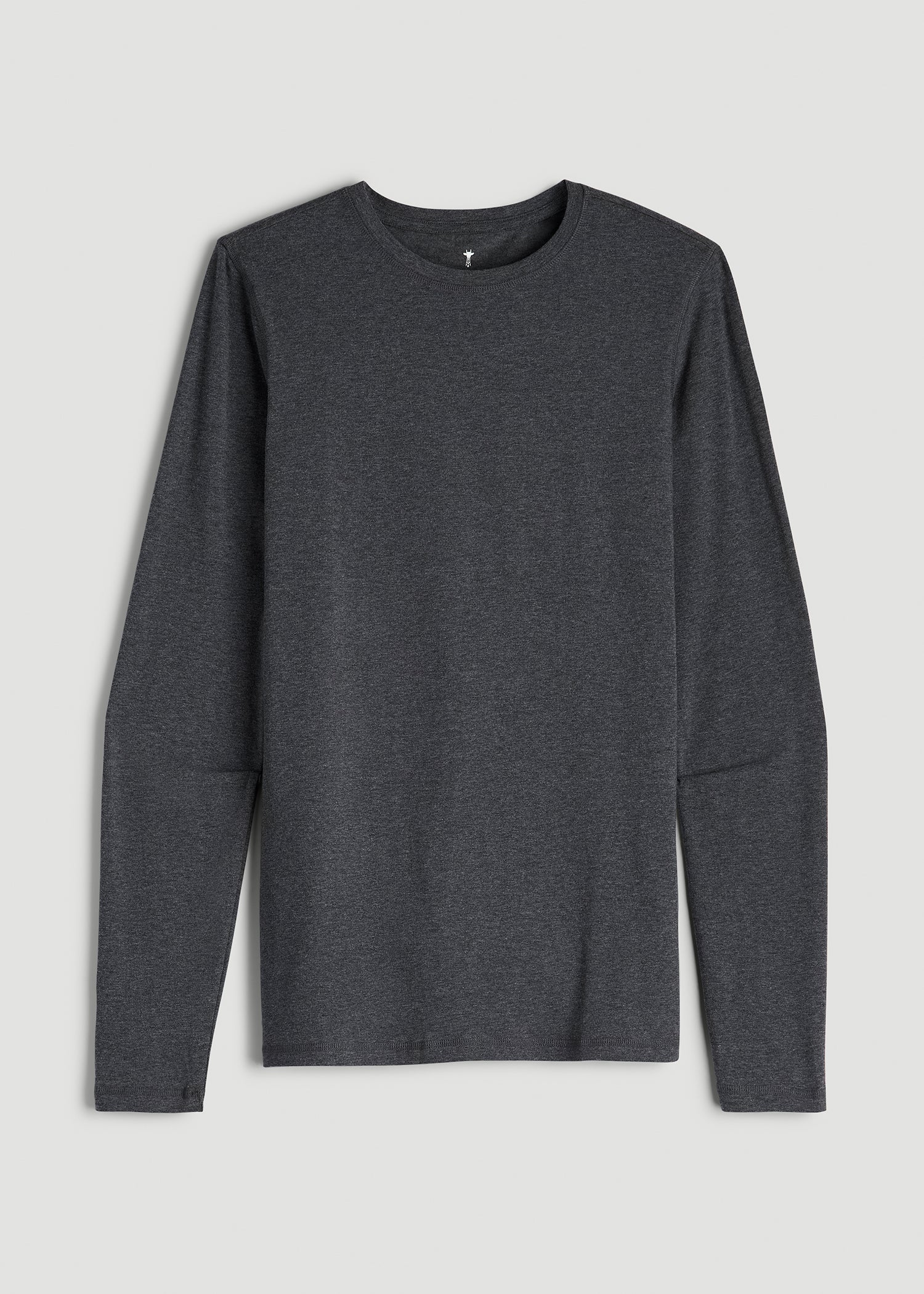 American Tall Sale | The Essential Slim Fit Long Sleeve Tee for Tall Men in Charcoal Mix