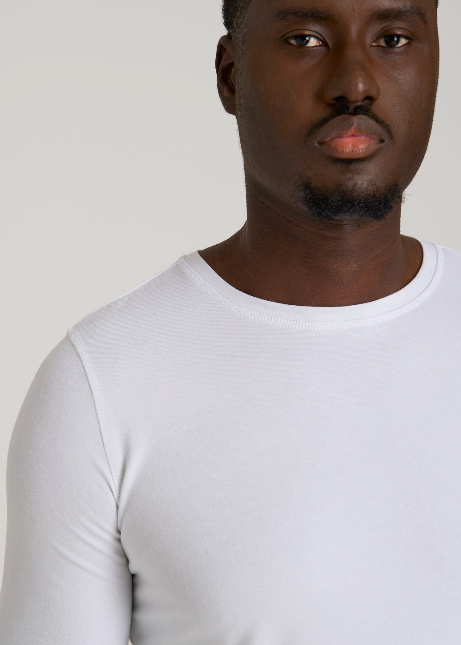 American Tall Outlet | The Essential Slim Fit Long Sleeve Tee for Tall Men in White