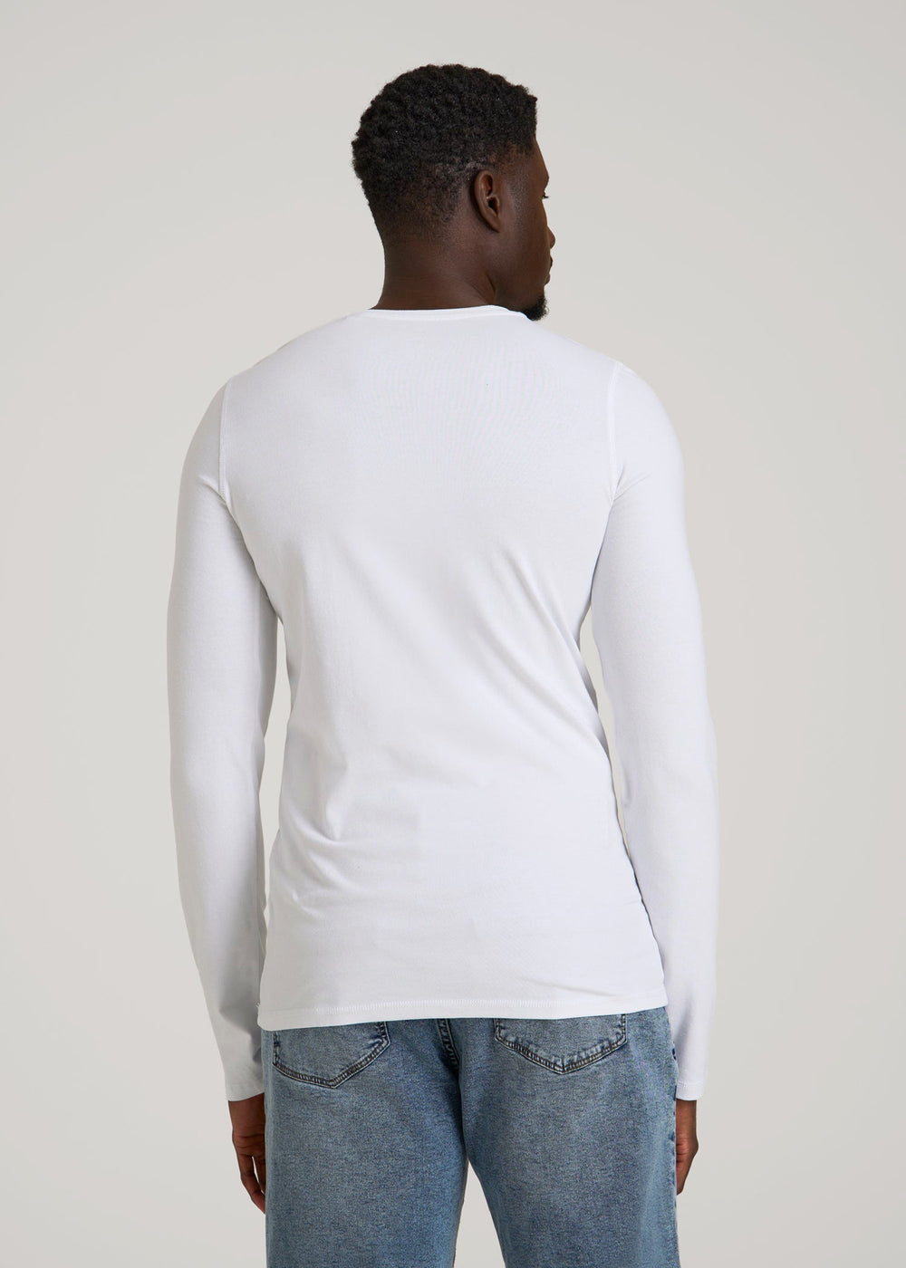 American Tall Outlet | The Essential Slim Fit Long Sleeve Tee for Tall Men in White
