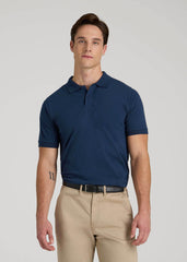 American Tall Online Shop | Classic Polo with Embroidered Logo for Tall Men in Marine Navy