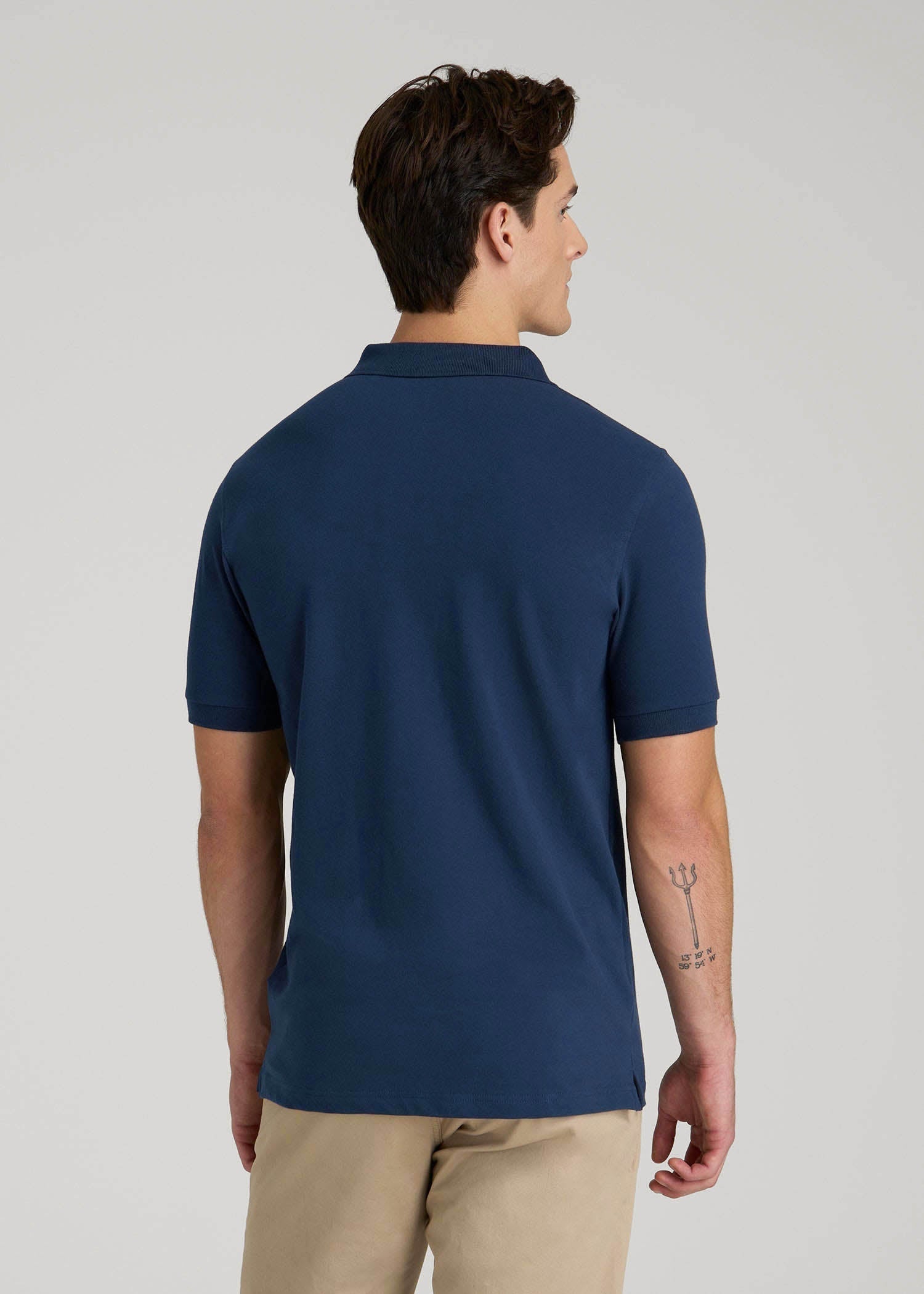 American Tall Online Shop | Classic Polo with Embroidered Logo for Tall Men in Marine Navy