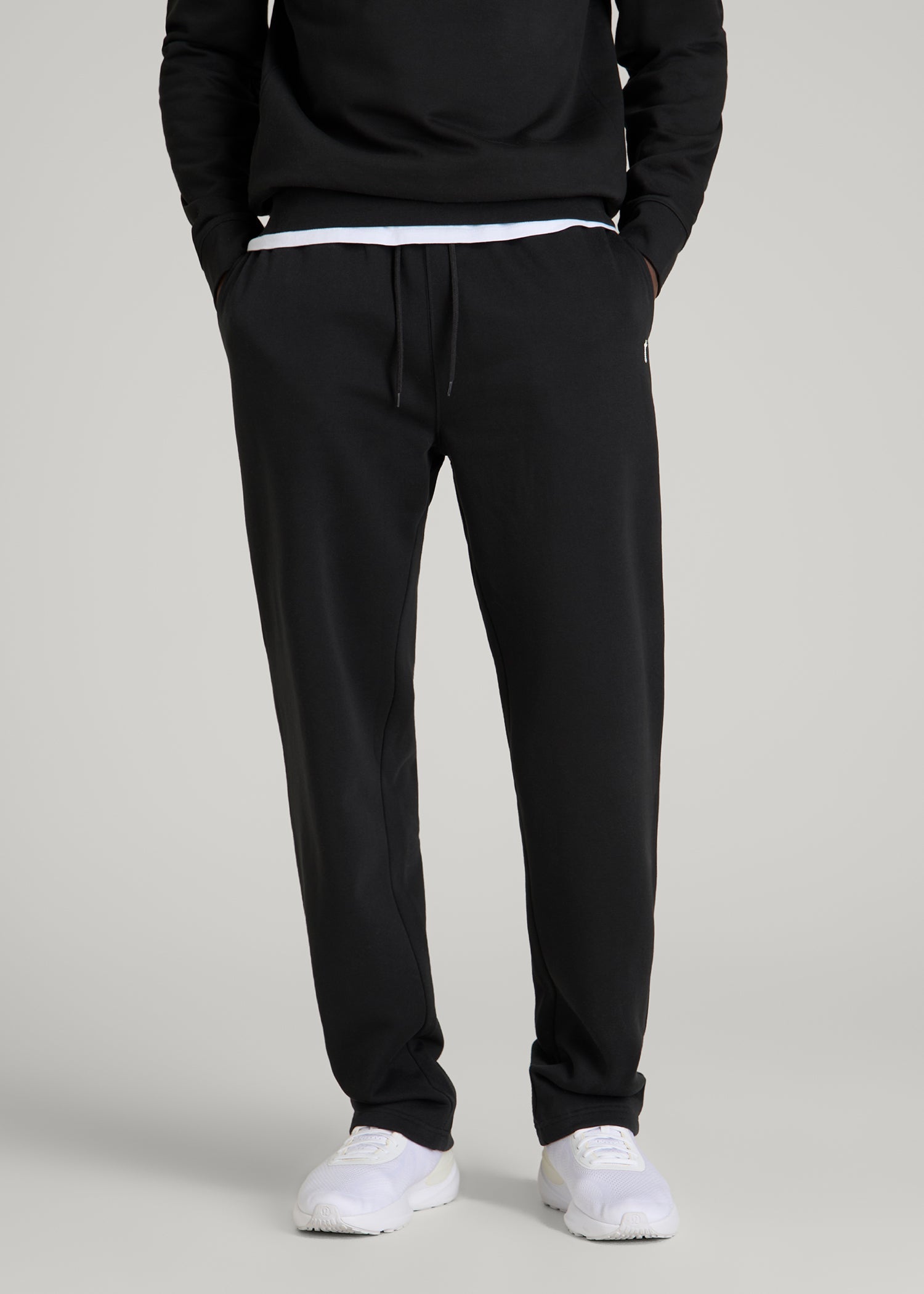 American Tall Discount | Core Motion Fleece Straight Leg Sweatpants for Tall Men in Black