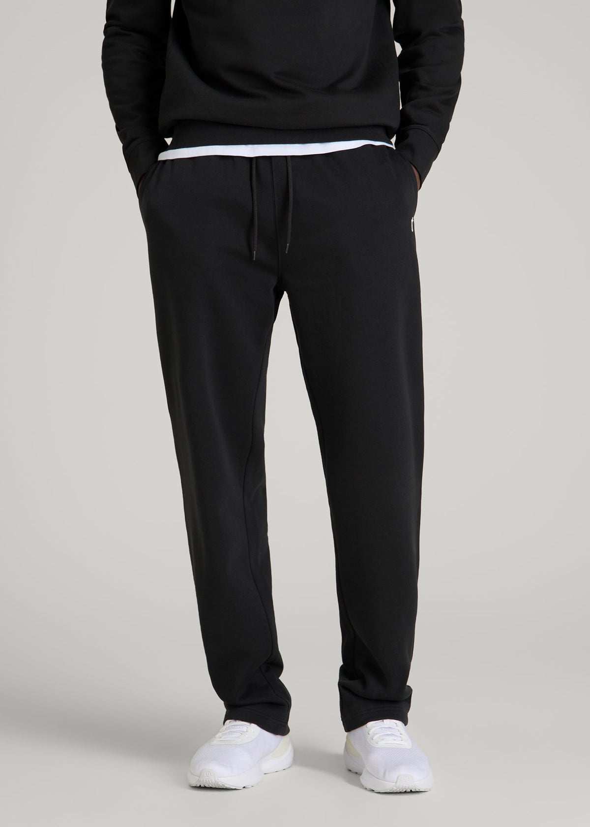 American Tall Discount | Core Motion Fleece Straight Leg Sweatpants for Tall Men in Black