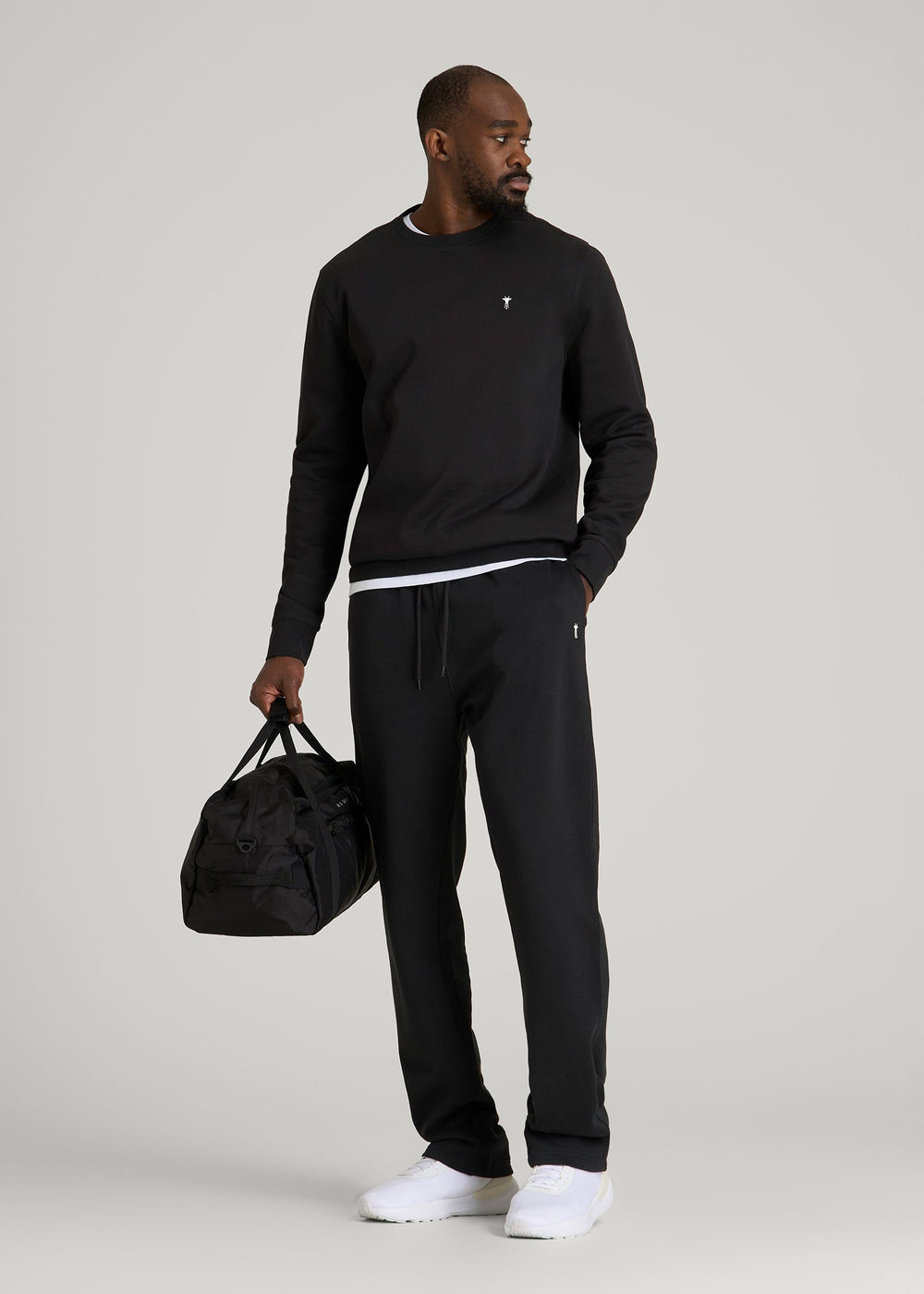 American Tall Discount | Core Motion Fleece Straight Leg Sweatpants for Tall Men in Black