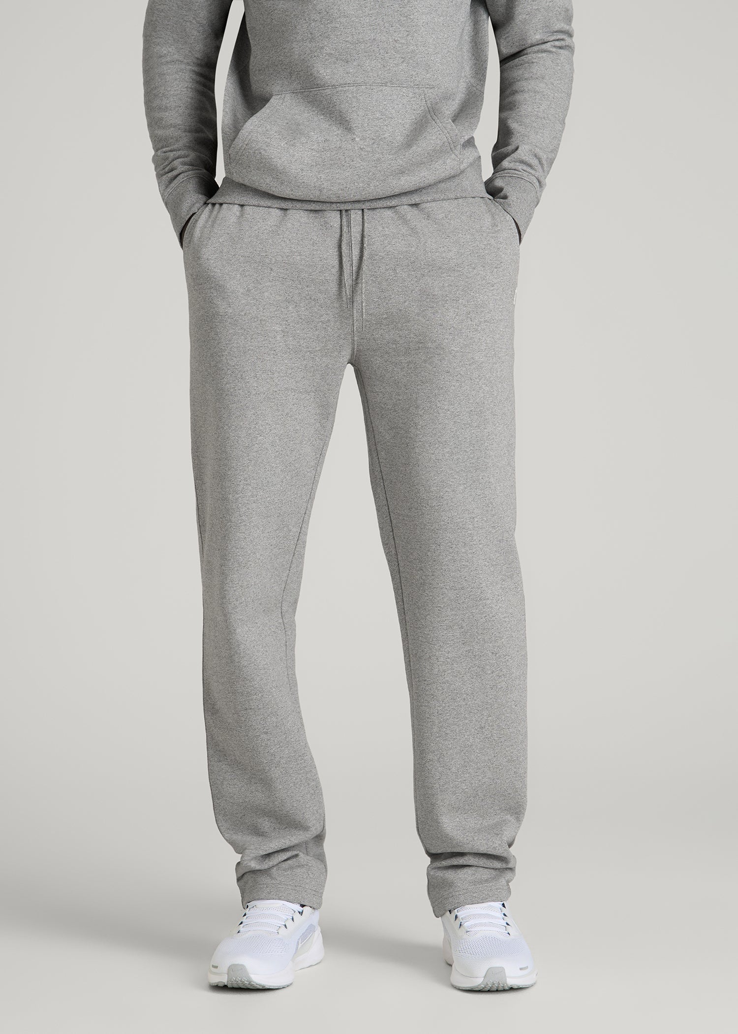 American Tall Outlet | Core Motion Fleece Straight Leg Sweatpants for Tall Men in Heathered Grey