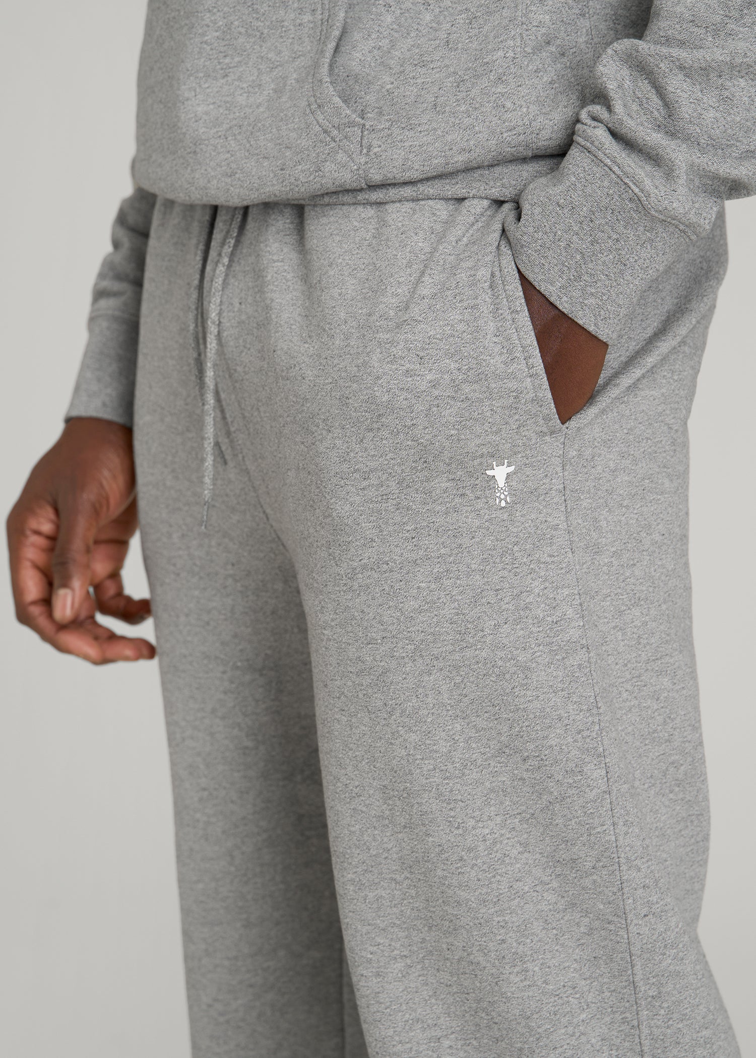 American Tall Outlet | Core Motion Fleece Straight Leg Sweatpants for Tall Men in Heathered Grey