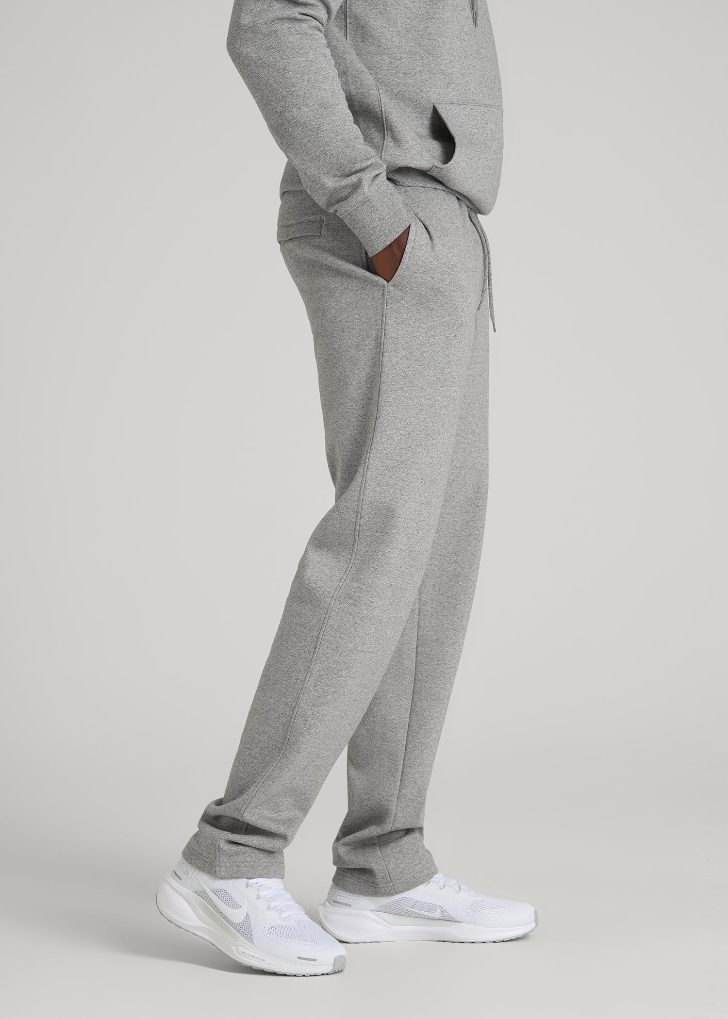 American Tall Outlet | Core Motion Fleece Straight Leg Sweatpants for Tall Men in Heathered Grey