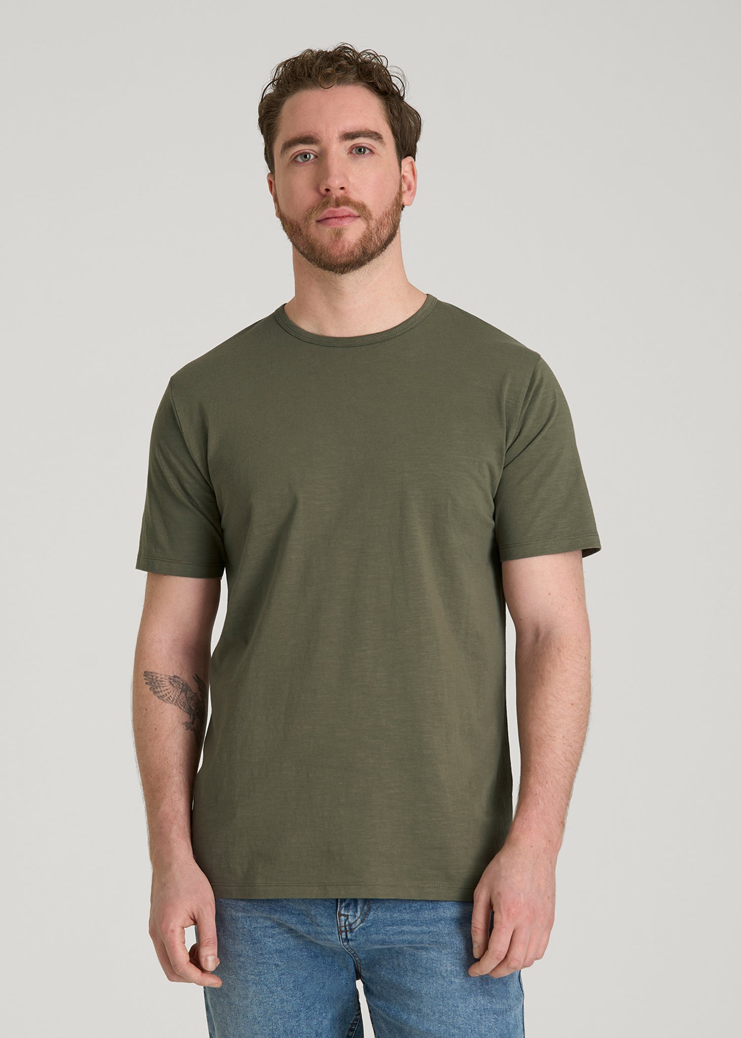 American Tall For Sale | REGULAR-FIT Slub Tee for Tall Men in Olive
