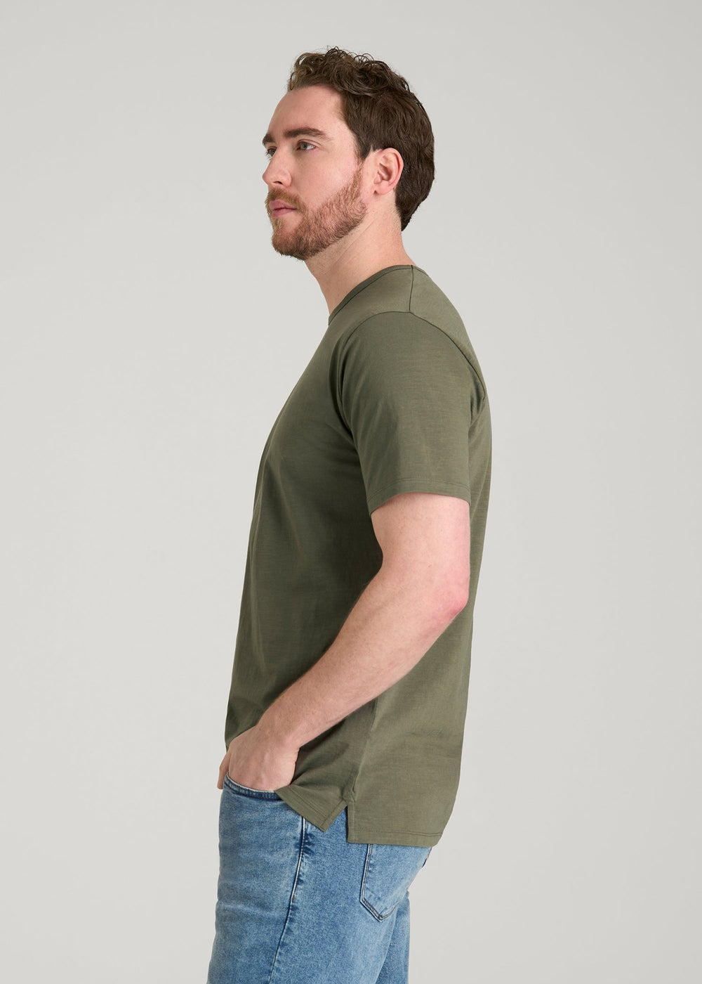 American Tall For Sale | REGULAR-FIT Slub Tee for Tall Men in Olive