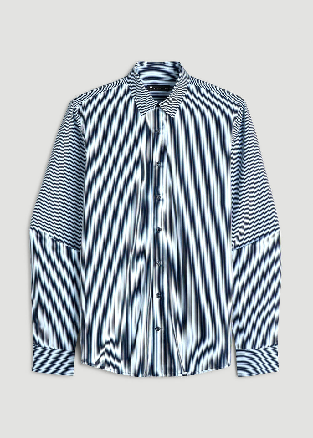 American Tall Online | Traveler Stretch Dress Shirt for Tall Men in Royal Navy Stripe