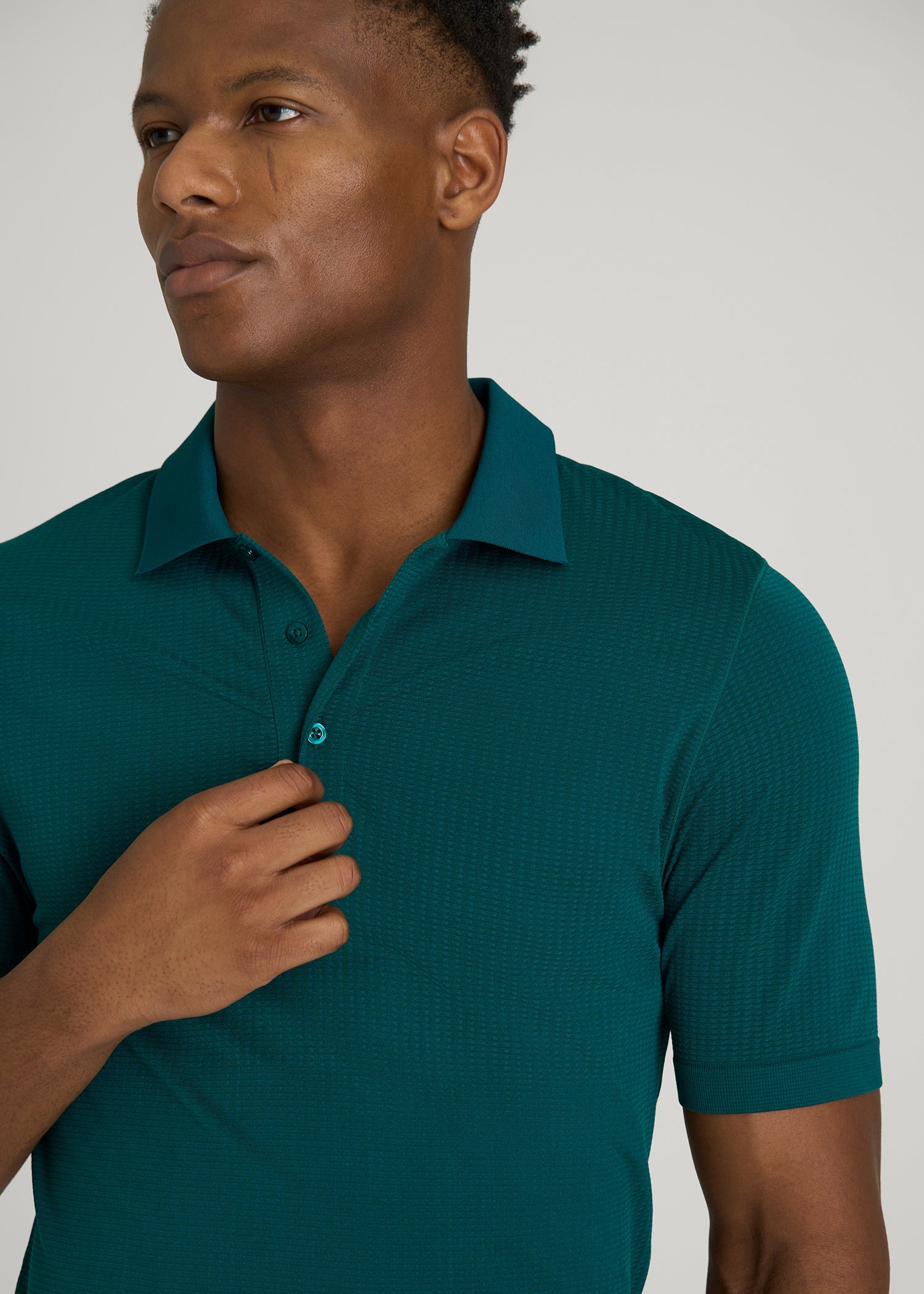 American Tall Outlet | Performance Vented Golf Polo for Tall Men in Deep Teal