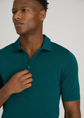 American Tall Outlet | Performance Vented Golf Polo for Tall Men in Deep Teal