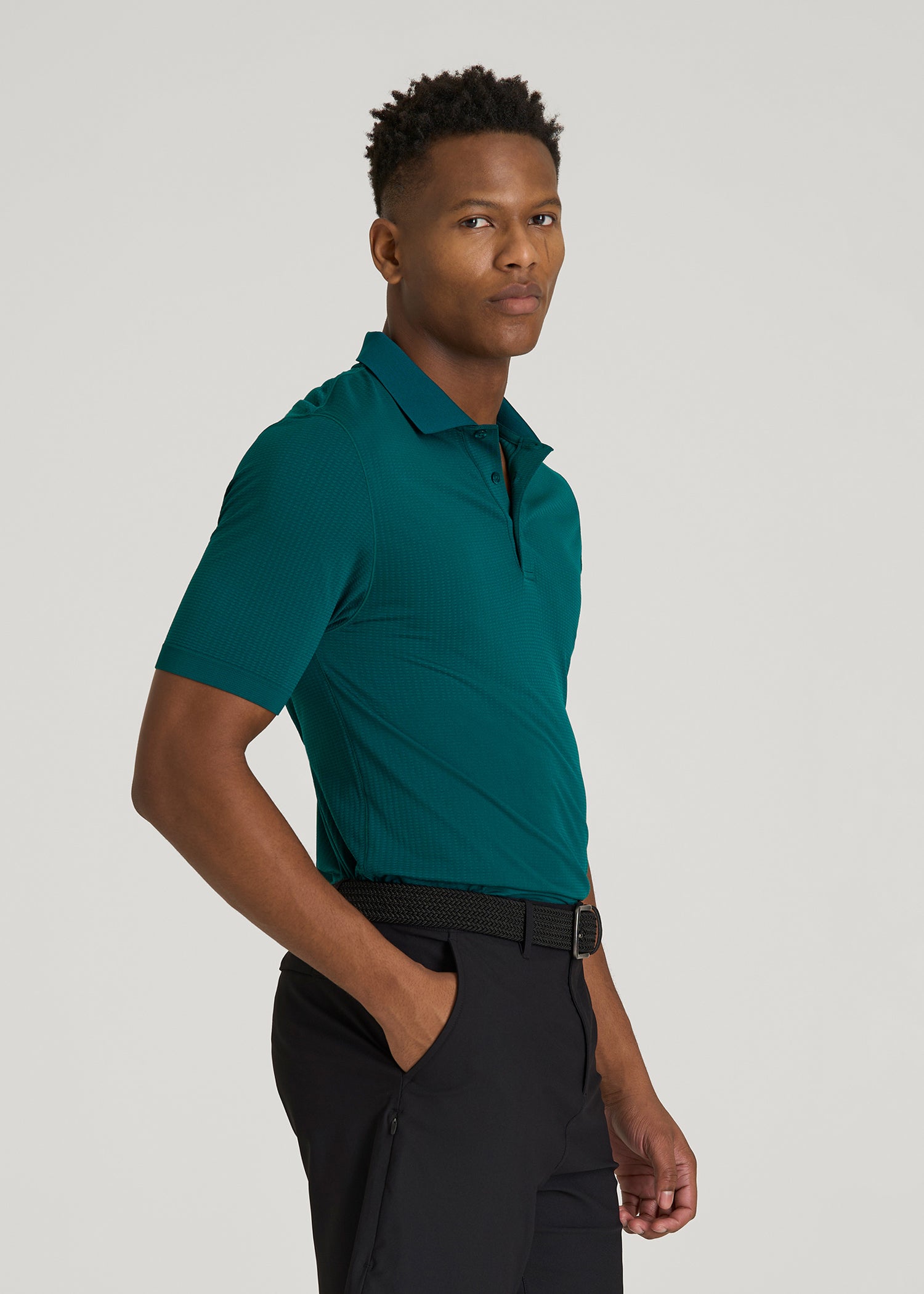 American Tall Outlet | Performance Vented Golf Polo for Tall Men in Deep Teal