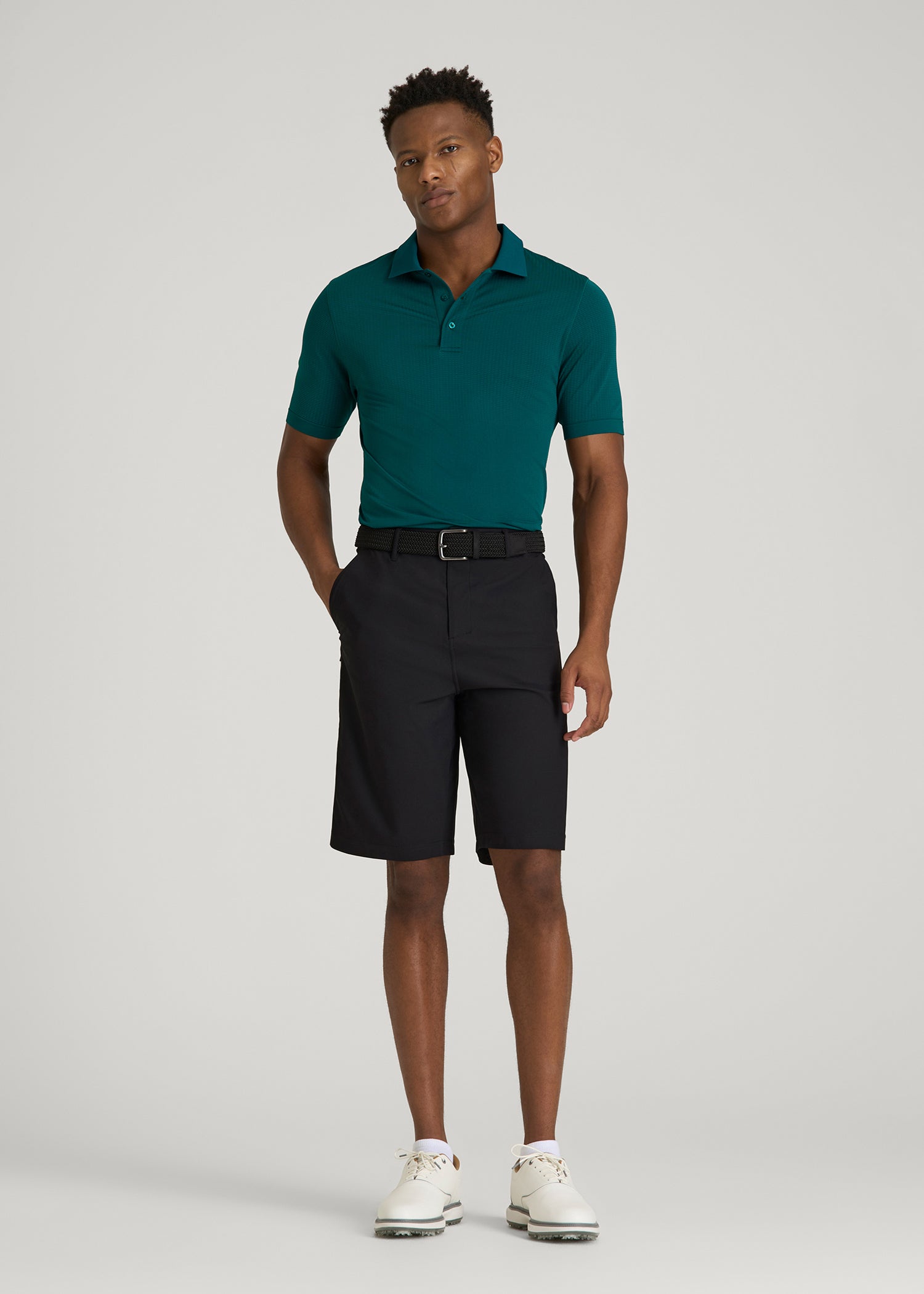 American Tall Outlet | Performance Vented Golf Polo for Tall Men in Deep Teal
