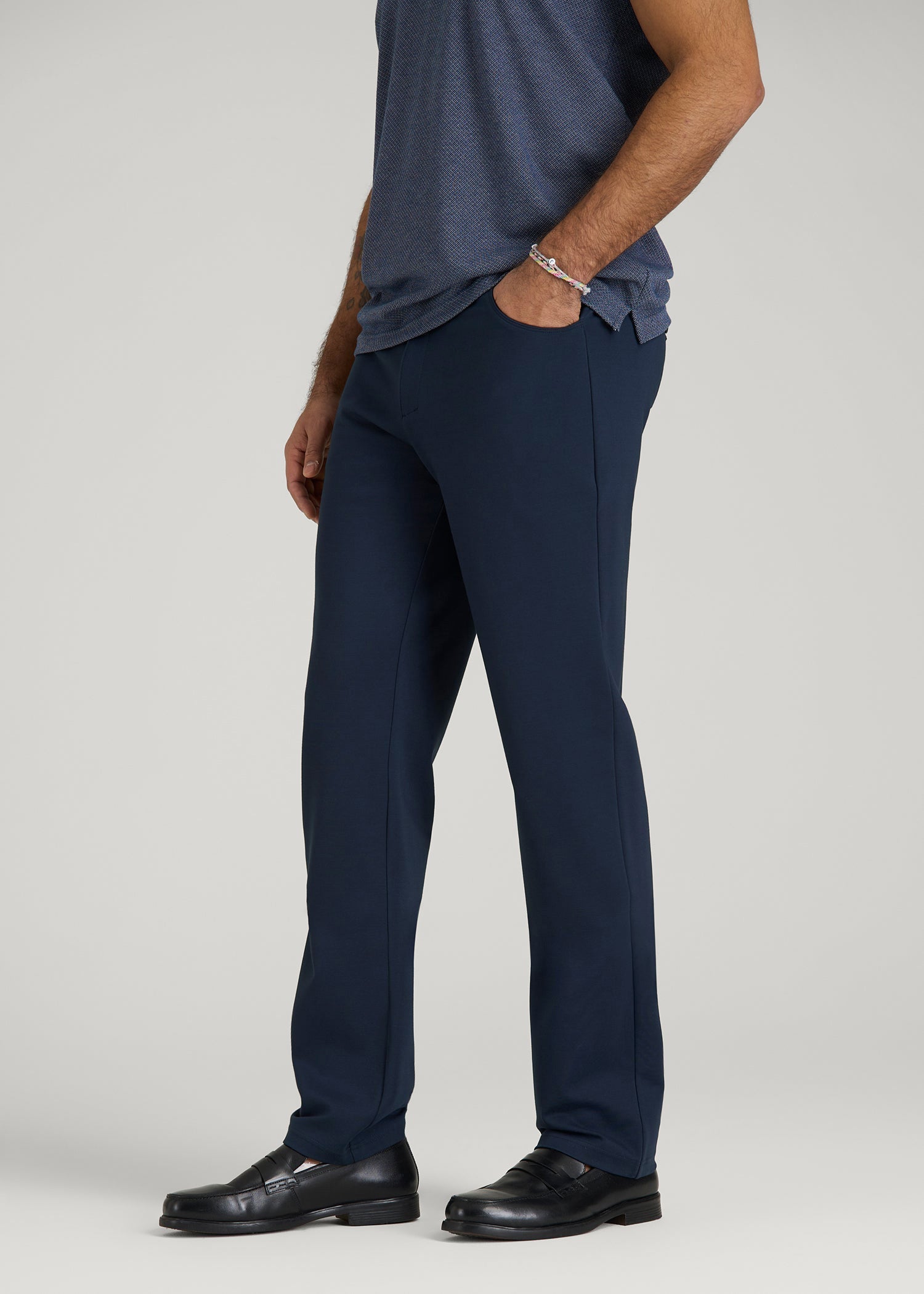 American Tall For Sale | Soft Flex Ponte Pants for Tall Men in Navy