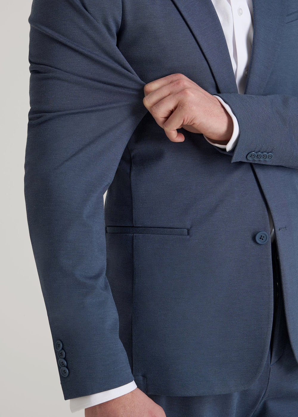 American Tall Sale | Flex Tech Suit Jacket for Tall Men in Medium Blue Nailhead