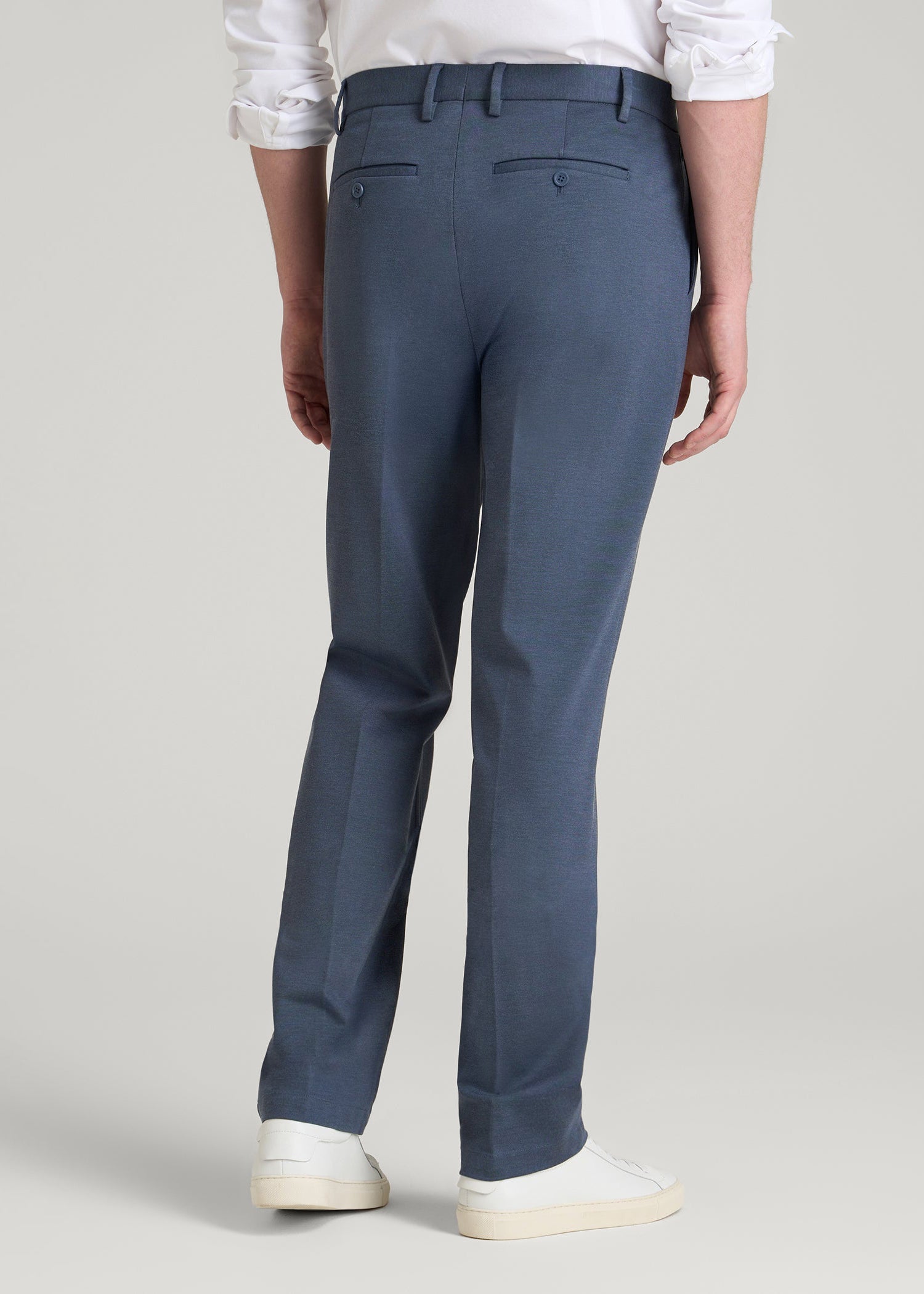 American Tall Outlet | Flex Tech Suit Pants for Tall Men in Medium Blue Nailhead