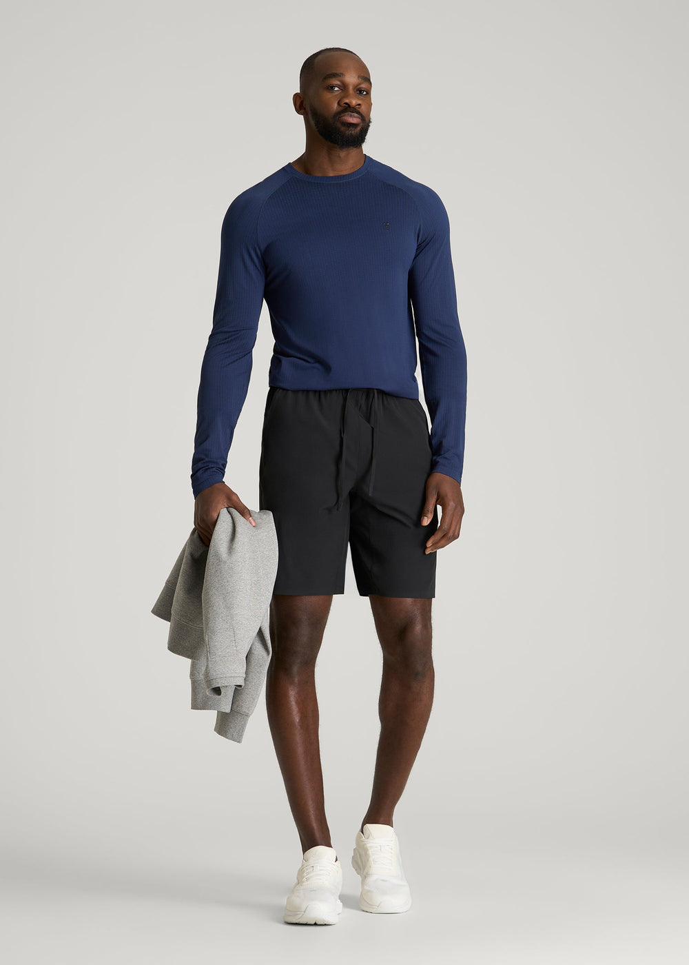 American Tall Discount | Featherweight Linerless Running Short for Tall Men in Black
