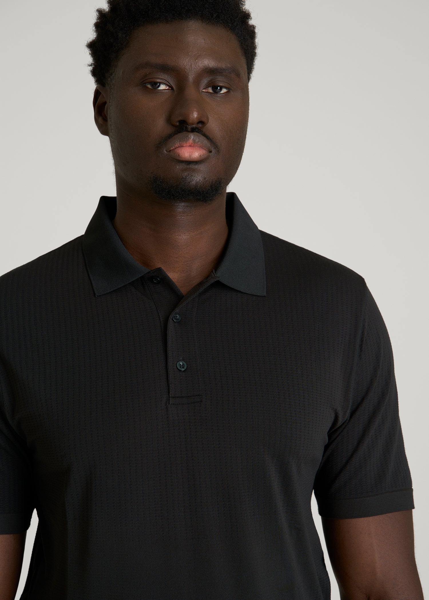 American Tall Sale | Performance Vented Golf Polo for Tall Men in Black